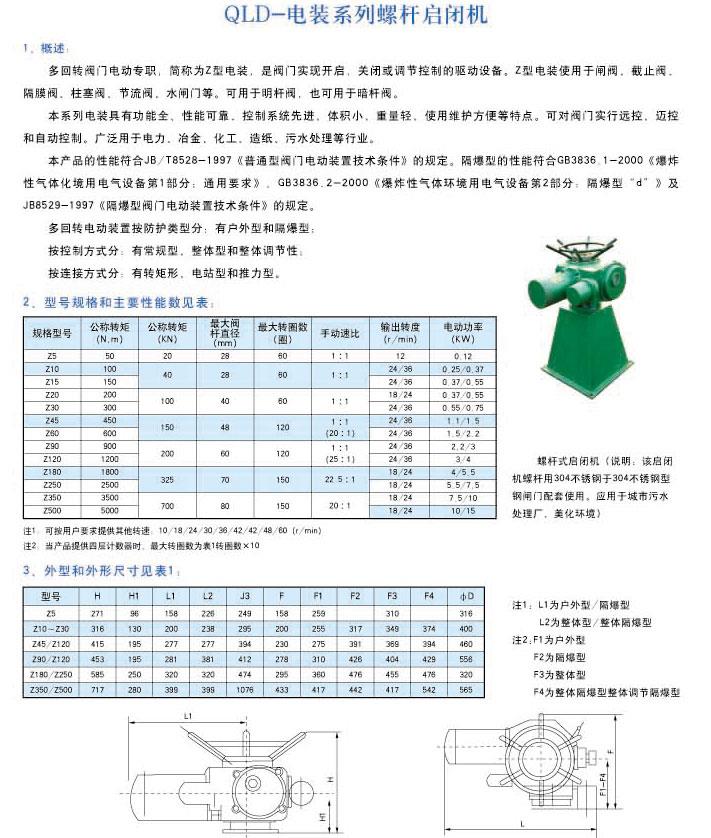 QLD-电装系列螺杆启闭机